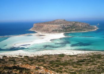 Vue aérienne de la lagune de Balos en Crète